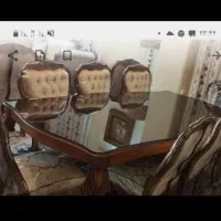 میز ناهارخوری هشت نفره با روکش تلقی
