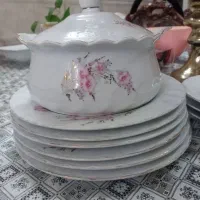 سرویس پذیرایی چینی گل صورتی|ظروف سرو و پذیرایی|ورامین, ورامین|دیوار