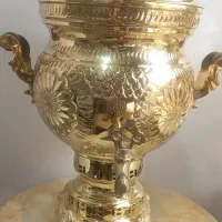 تولید و پخش سماور برنجی زغالی ۱۰ لیتری|صنایع دستی و سایر لوازم تزئینی|رباط‌کریم, شترخوار|دیوار