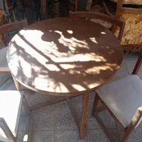 میز نهار خوری با مبلمان چوبی و سماور|میز و صندلی غذاخوری|رفسنجان, |دیوار