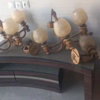 لوستر چوبی  ومیز تلویزیون