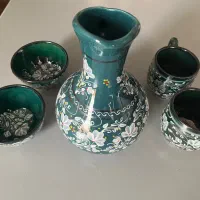 پارچ و لیوان سفالی ۲ نفره