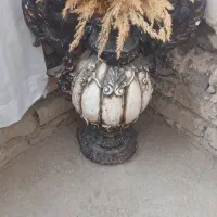 دو عدد گلدان بلوری طلایی با یکی  کوزه ای|صنایع دستی و سایر لوازم تزئینی|قوچان, |دیوار