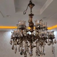 لوستر برنجی۶شاخه ۱۲شعله|لوستر و چراغ آویز|پاکدشت, خاتون آباد|دیوار