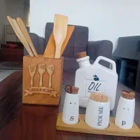 جاقاشقی چوبی و نمک پاش و روغن ریز