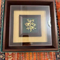 تابلو ورق طلا دوبلبل کاملا نو