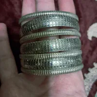 هفت عدد النگوی نقره سایز دو کوچک درخشان