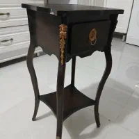 میز تلفن سالم چوبی قهوه ایی