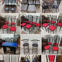 میز نهارخوری غذاخوری صندلی فلزی آهنی اغذیه رستوران