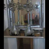 آینه شمعدان کنسول برنز رنگ نقره ای