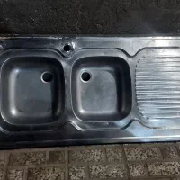 سینک دو قلو استیل در حد نو