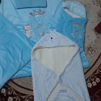 رختخواب وقنداق فرنگی بچه همراه باساک لوازم نو
