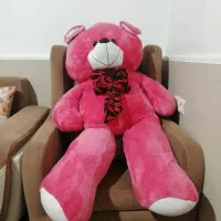 عروسک خرس صورتی بزرگ