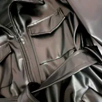 مانتو چرم مشکی|لباس|آباده, |دیوار