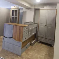 سرویس خواب کودک با تخت نوزاد نوجوان مدل آهو|تخت و سرویس خواب|شهریار, شهریار|دیوار