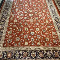 فرش کرک با گل های ابریشم