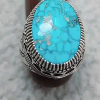 فیروزه نیشابور مغز سنگ عنکبوتی ابی درجه یک