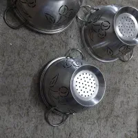 آبکش استیل پایه دار و دسته دار ۳سایز