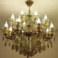 لوستر 16 شعله برنجی پرکار و سنگین تولیدی رستمی|لوستر و چراغ آویز|زنجان, |دیوار