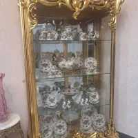 بوفه چوب راش ورق طلا