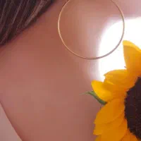 گوشواره حلقه ای طلایی استیل