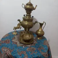 سماور برنجی زغالی و پاسماوری نو و تمیز