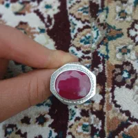 انگشتر نقره یاقوت برمه استاد جباری