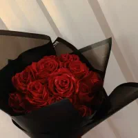 دسته گل رز روبانی