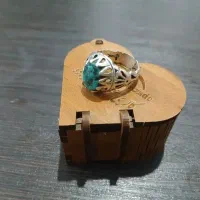 انگشتر نقره فیروزه بارکاب دست ساز قدیمی