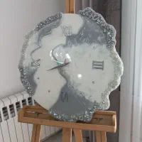 ساعت دیواری دفرمه رزینی توسی سفید|ساعت دیواری و تزئینی|کرج, گوهردشت|دیوار