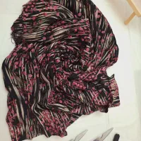 پارچه نخ پنبه نوستالژی خوش دوخت بنفش بدون آستر