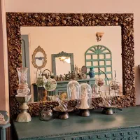 آینه تزئینی با قاب پتینهکاری شده|آینه|تهران, شهرک نفت|دیوار