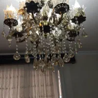 لوستر برنجی ۱۶ شعله سیاقلم