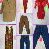 تعدادی البسه شلوار لی و کتان و لباس مجلسی