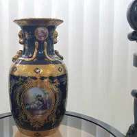 گلدان دکوری سورمه ای