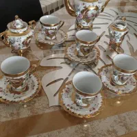 سرویس چای خوری گل برجسته /لبه طلایی|ظروف سرو و پذیرایی|قدس, شهرک فرزان|دیوار