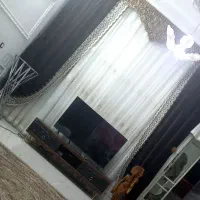 پرده تورحریر ومخمل کارشده به همرله کتیبه