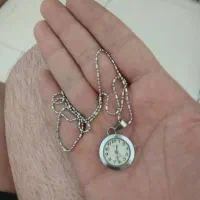 گردنبند ساعت عتیقه نقره قدیمی