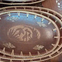 جعبه چوبی و ظروف آفریقایی