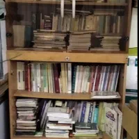 کتابخانه چوبی ۴ طبقه با حدود ۵۰۰ جلد کتاب|کتاب و مجله ادبی|مشهد, امام رضا (ع)|دیوار