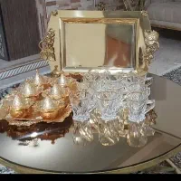 سینی و استکان و قندان