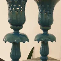 شمعدان سفالی طرح لاله