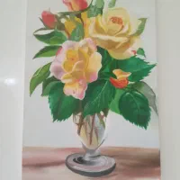 تابلو رنگ روغن طرح گل دار