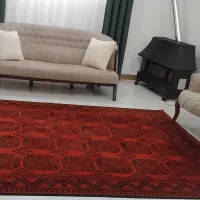 دو عدد فرش ابریشمی ماشینی مدرن کلاسیک رنگ قرمزلاکی|فرش|آمل, |دیوار