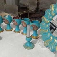 هفت سین سفالی ۱۱ تیکه طرح بته جقه