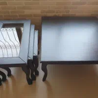 ست میز جلو مبلی و عسلی چوبی