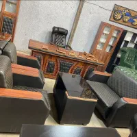 میز مدیریت ۲متری با ست مبل و صندلی