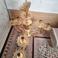 لوستر سه شاخه برنز شش شعله