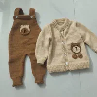 سرهمی بافتنی نوزادی.سیوشرت و بیلر.سارافون و کت