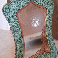 آینه و یک جفت لاله فیروزه کوبی|صنایع دستی و سایر لوازم تزئینی|تهران, ترمینال غرب|دیوار